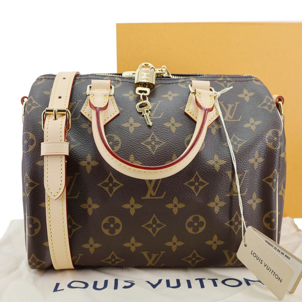 LOUIS VUITTON Speedy 25 Bandouliere Monogram Canvas Shoulder Bag Brown
