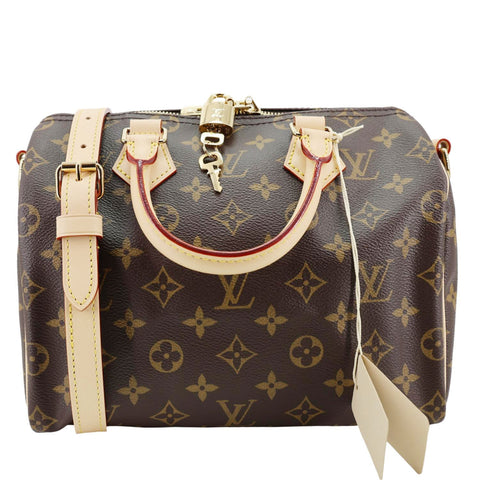 LOUIS VUITTON Speedy 25 Bandouliere Monogram Canvas Shoulder Bag Brown