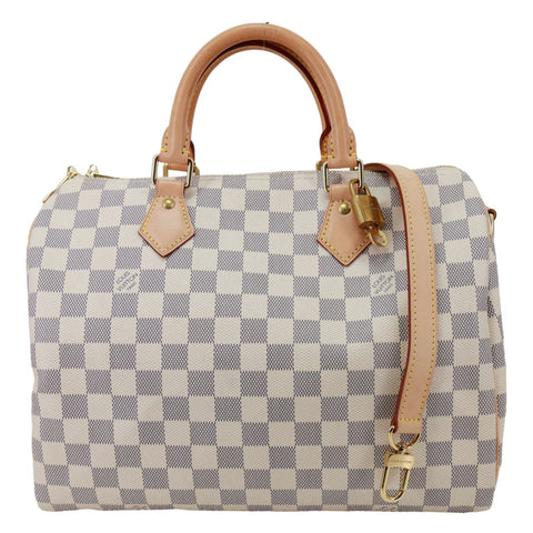 LOUIS VUITTON Speedy 30 Bandouliere Monogram Empreinte Leather Shoulder Bag White