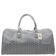 GOYARD 50 Chevron Print Canvas Boston Bag Grey