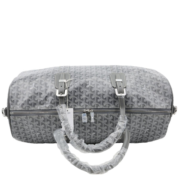 GOYARD 50 Chevron Print Canvas Boston Bag Grey