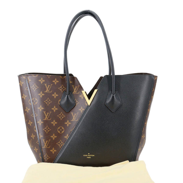 LOUIS VUITTON Kimono Monogram Canvas Leather Tote Bag Black