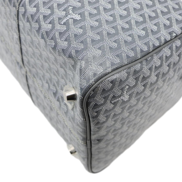 GOYARD 50 Chevron Print Canvas Boston Bag Grey