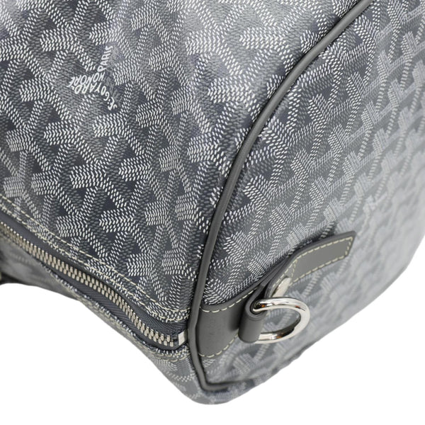 GOYARD 50 Chevron Print Canvas Boston Bag Grey