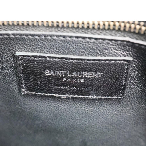 YVES SAINT LAURENT Sac de Jour Crocodile Embossed Leather Satchel Bag Green