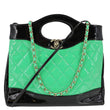 CHANEL Mini 31 Quilted Calfskin Patent Leather Shopping Crossbody Bag Green
