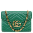 GUCCI GG Marmont Leather Crossbody Bag Green 474575