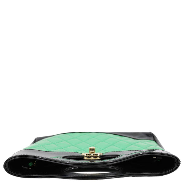 CHANEL Mini 31 Quilted Calfskin Patent Leather Shopping Crossbody Bag Green