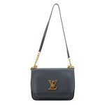 LOUIS VUITTON Lockme PM Taurillon Leather Chain Shoulder Bag Black