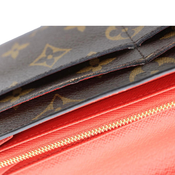 LOUIS VUITTON Sarah Monogram Canvas Wallet Red