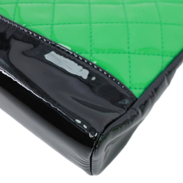 CHANEL Mini 31 Quilted Calfskin Patent Leather Shopping Crossbody Bag Green