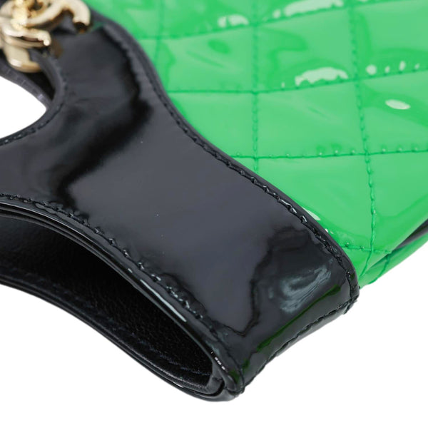 CHANEL Mini 31 Quilted Calfskin Patent Leather Shopping Crossbody Bag Green