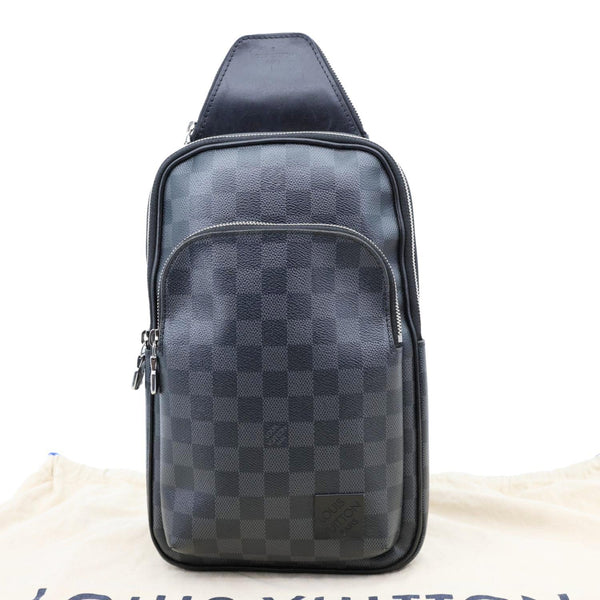 LOUIS VUITTON Avenue Sling Damier Graphite Backpack Bag Black
