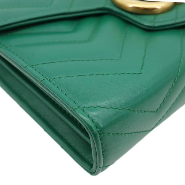 GUCCI GG Marmont Leather Crossbody Bag Green 474575