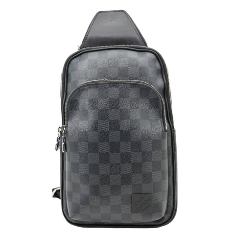 LOUIS VUITTON Avenue Sling Damier Graphite Backpack Bag Black