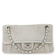 CHANEL Up In The Air Flap Perforated Calfskin Leather Shoulder Bag White