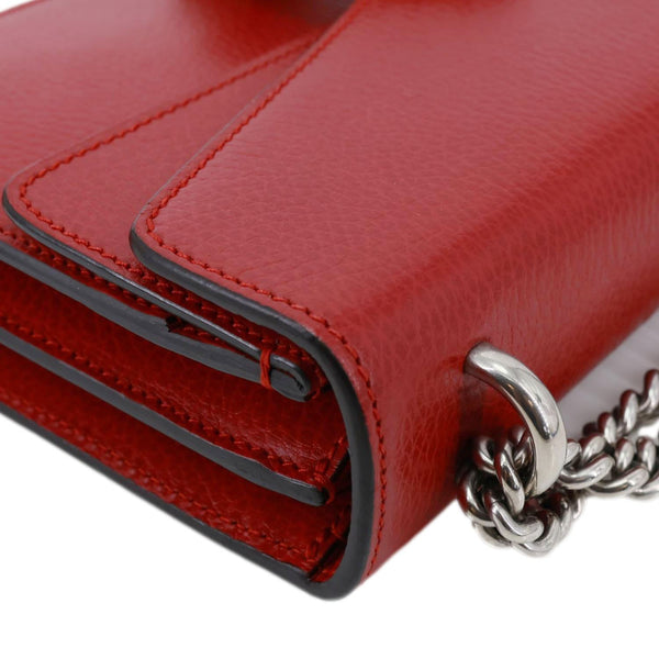 GUCCI Dionysus Small Dollar Calfskin Leather Shoulder Bag Red 400249