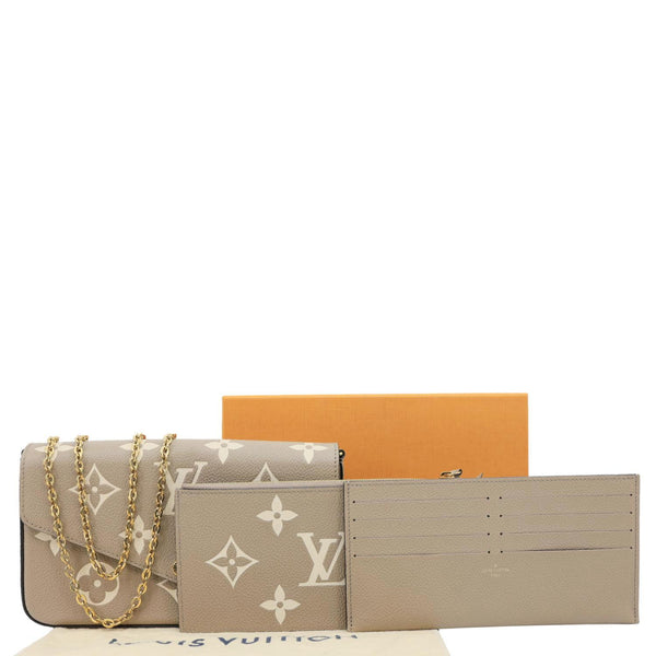LOUIS VUITTON Felicie Pochette Giant Monogram Empreinte Crossbody Bag Bicolor