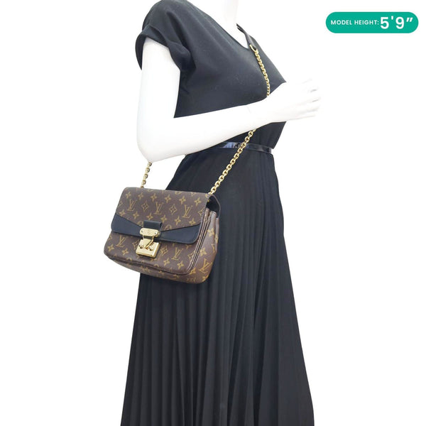LOUIS VUITTON Marceau Monogram Canvas Chain Shoulder Bag Black