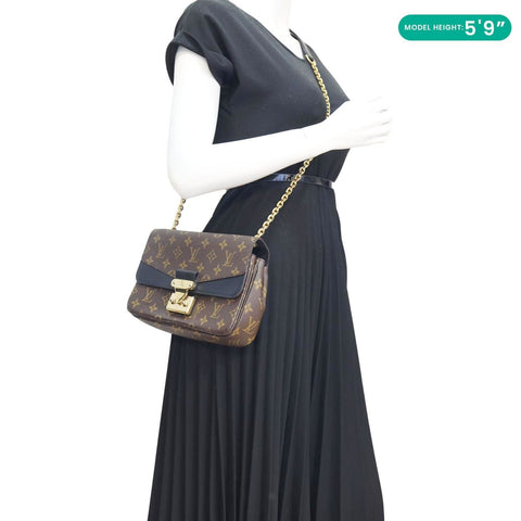LOUIS VUITTON Marceau Monogram Canvas Chain Shoulder Bag Black