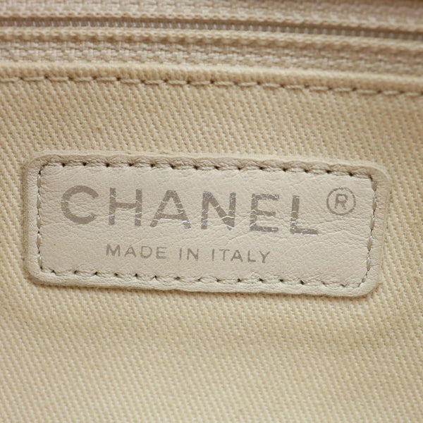 CHANEL Up In The Air Flap Perforated Calfskin Leather Shoulder Bag White