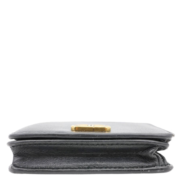 BALENCIAGA Leather Bifold Compact Wallet Black