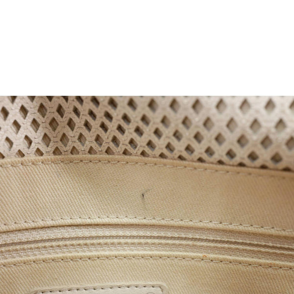 CHANEL Up In The Air Flap Perforated Calfskin Leather Shoulder Bag White