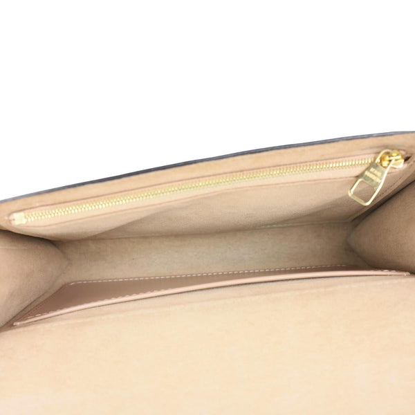 LOUIS VUITTON Chain Louise GM Studded Leather Shoulder Bag Beige