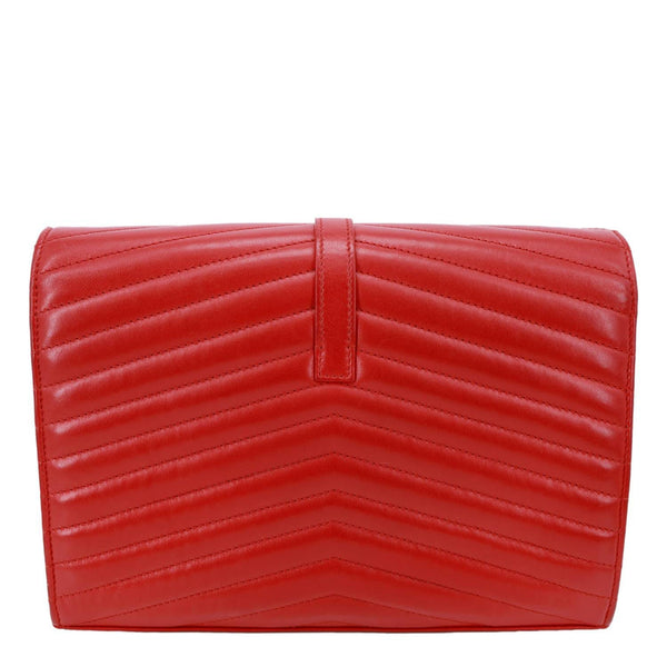 YVES SAINT LAURENT Sulpice Matelasse Leather Wallet On Chain Red