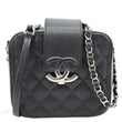 CHANEL CC Box Mini Quilted Lambskin Leather Camera Bag Black