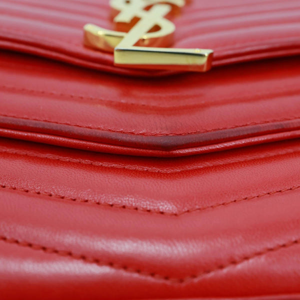 YVES SAINT LAURENT Sulpice Matelasse Leather Wallet On Chain Red