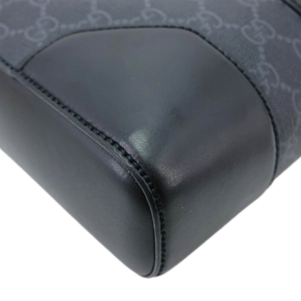 GUCCI GG Supreme Canvas Briefcase Messenger Bag Black 474135