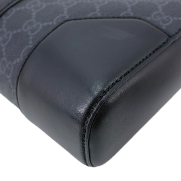 GUCCI GG Supreme Canvas Briefcase Messenger Bag Black 474135