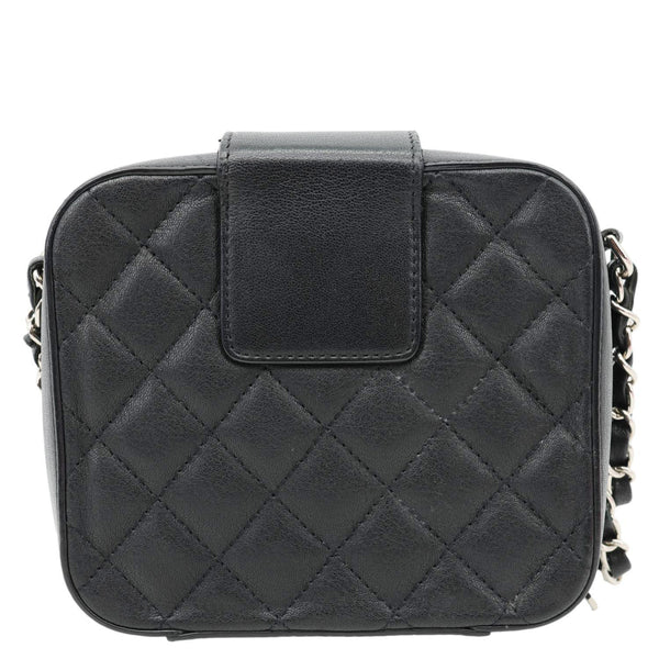 CHANEL CC Box Mini Quilted Lambskin Leather Camera Bag Black