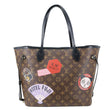 LOUIS VUITTON Neverfull MM World Tour Monogram Canvas Tote Shoulder Bag Brown