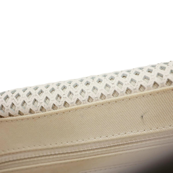 CHANEL Up In The Air Flap Perforated Calfskin Leather Shoulder Bag White