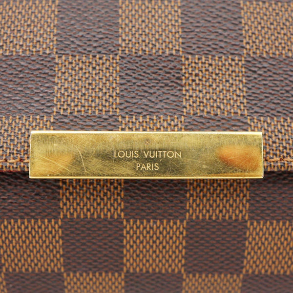 LOUIS VUITTON Favorite MM Damier Ebene Chain Shoulder Bag Brown