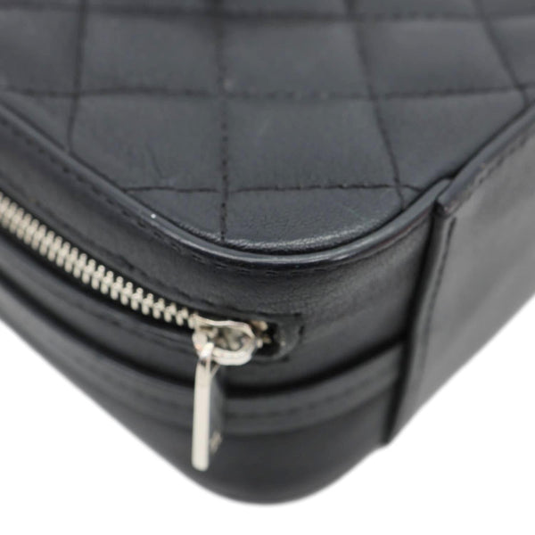 CHANEL CC Box Mini Quilted Lambskin Leather Camera Bag Black