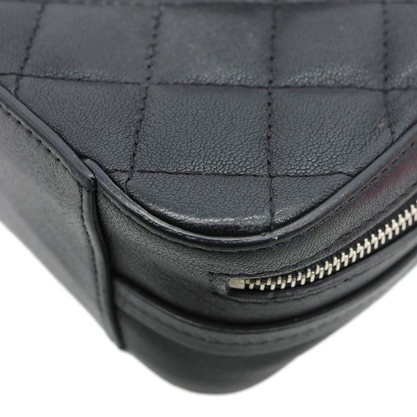 CHANEL CC Box Mini Quilted Lambskin Leather Camera Bag Black