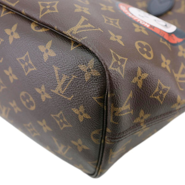 LOUIS VUITTON Neverfull MM World Tour Monogram Canvas Tote Shoulder Bag Brown