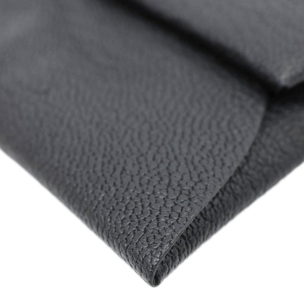 HERMES Bastia Verso Grained Goatskin Leather Coin Purse Black