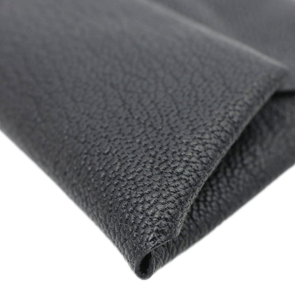 HERMES Bastia Verso Grained Goatskin Leather Coin Purse Black