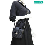 CHANEL CC Box Mini Quilted Lambskin Leather Camera Bag Black