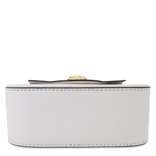VERSACE La Medusa Mini Leather Top Handle Shoulder Bag White