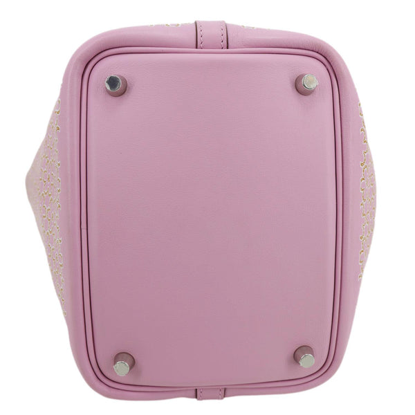 HERMES Picotin Lock 18 Lucky Daisy Leather Satchel Bag Pink