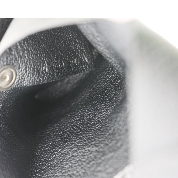 HERMES Bastia Verso Grained Goatskin Leather Coin Purse Black