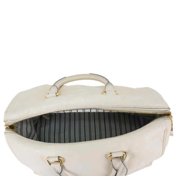 LOUIS VUITTON Speedy 30 Bandouliere Monogram Empreinte Leather Shoulder Bag White