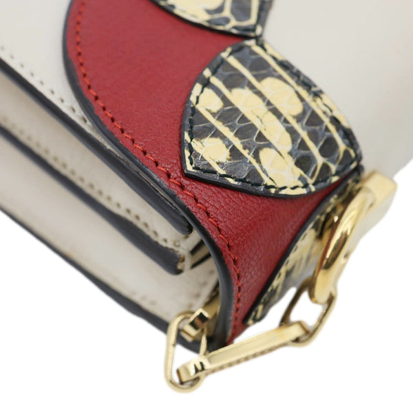 GUCCI Fox Head Broche Leather Shoulder Bag Off White 466433