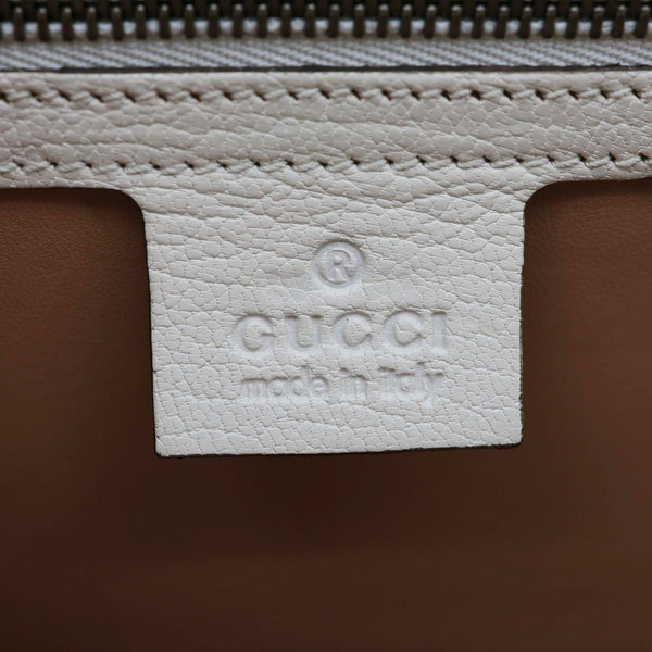 GUCCI Fox Head Broche Leather Shoulder Bag Off White 466433