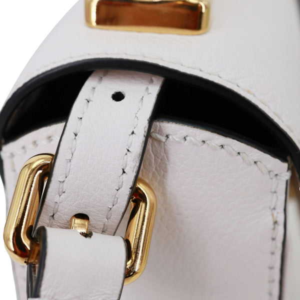 VERSACE La Medusa Mini Leather Top Handle Shoulder Bag White